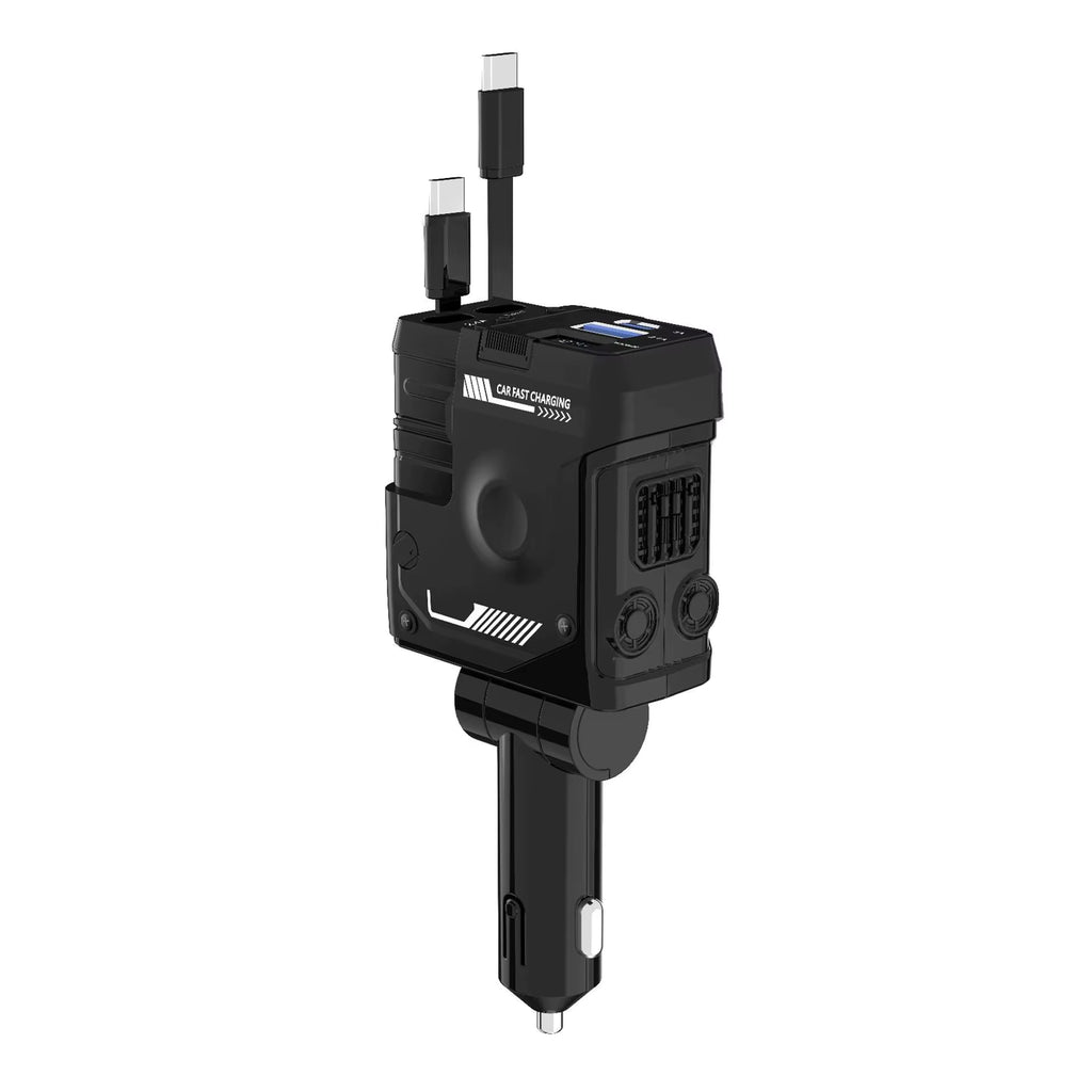 120W Super Fast Car Charger – 4-in-1 Retractable Cable Adapter